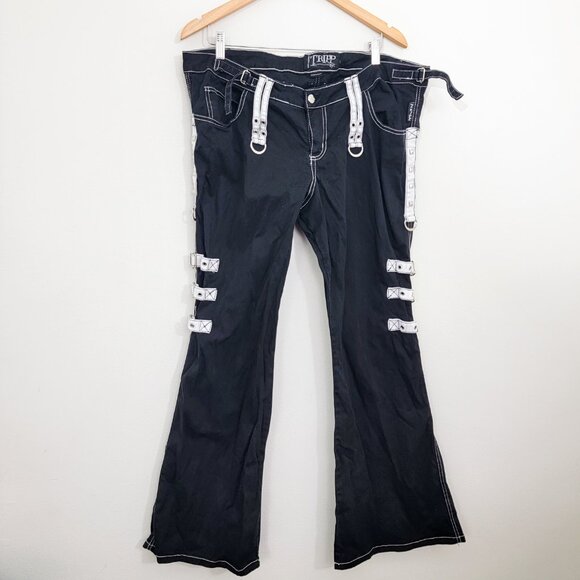 Vintage Tripp Buckle Pants Black White 20 - Picture 1 of 7